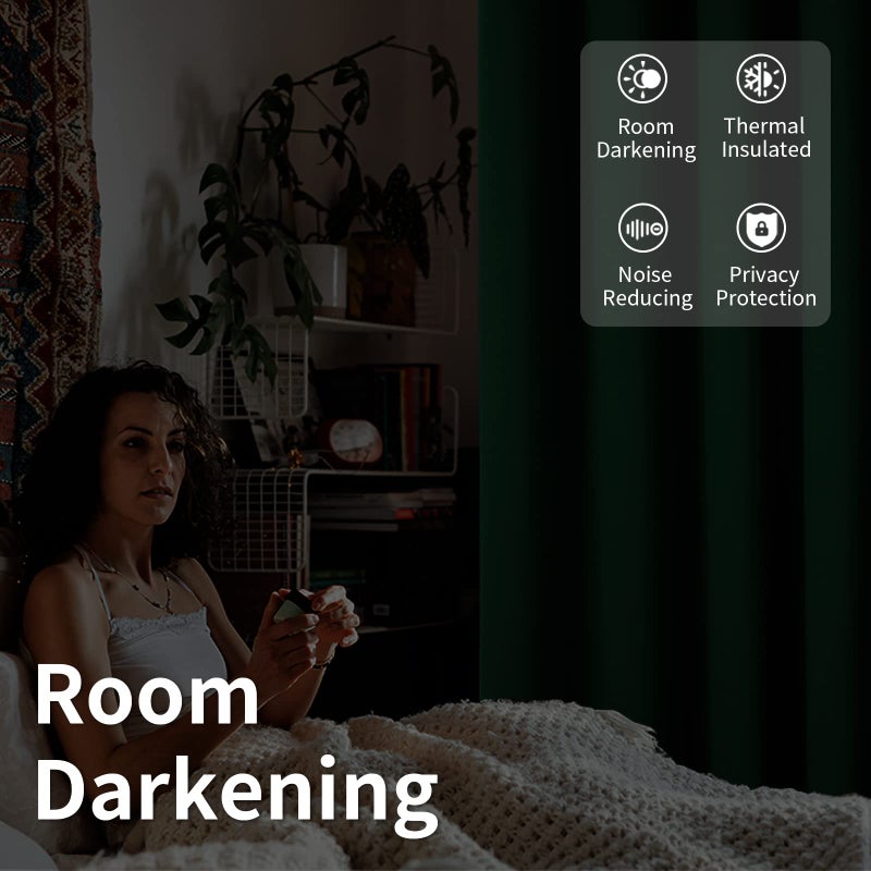 BGment Sliding Door Curtain 100 X 84 Inches, Wide Thermal Blackout Curtains Room Darkening Room Divider Window Curtain, 1 Panel, Emerald Green, 84 Length X Wide 100 - Image 5